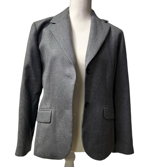 PENDLETON womens Vintage 80s gray wool hip length blazer coat jacket Size 8 EUC
